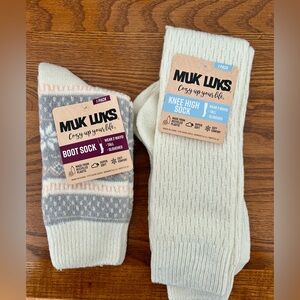 Women’s Muk Luks Socks 2 Pairs Knee High & Boot Socks